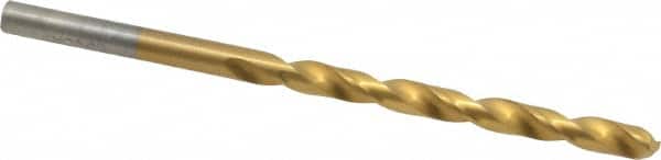 Chicago-Latrobe - #16 135° Cobalt Jobber Drill - TiN Finish, Right Hand Cut, Spiral Flute, Straight Shank, 3-3/8" OAL, Split Point - Americas Industrial Supply
