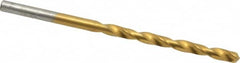 Chicago-Latrobe - #25 135° Cobalt Jobber Drill - TiN Finish, Right Hand Cut, Spiral Flute, Straight Shank, 3" OAL, Split Point - Americas Industrial Supply