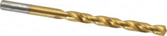 Chicago-Latrobe - Letter E (1/4) 135° Cobalt Jobber Drill - TiN Finish, Right Hand Cut, Spiral Flute, Straight Shank, 4" OAL, Split Point - Americas Industrial Supply