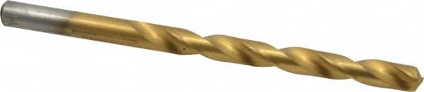 Chicago-Latrobe - 17/64" 135° Cobalt Jobber Drill - TiN Finish, Right Hand Cut, Spiral Flute, Straight Shank, 4-1/8" OAL, Split Point - Americas Industrial Supply