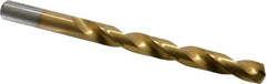 Chicago-Latrobe - 11/32" 135° Cobalt Jobber Drill - TiN Finish, Right Hand Cut, Spiral Flute, Straight Shank, 4-3/4" OAL, Split Point - Americas Industrial Supply