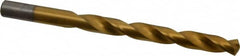 Chicago-Latrobe - 3/8" 135° Cobalt Jobber Drill - TiN Finish, Right Hand Cut, Spiral Flute, Straight Shank, 5" OAL, Split Point - Americas Industrial Supply