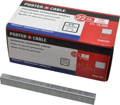 Porter-Cable - 1/2" Long x 3/8" Wide, 22 Gauge Crowned Construction Staple - Grade 2 Steel, Galvanized Finish - Americas Industrial Supply