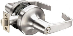 Yale - Light/Medium Duty Entry Lever Lockset - 2-3/4" Back Set, Key in Lever Cylinder, Satin Chrome Finish - Americas Industrial Supply