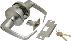 Yale - Light/Medium Duty Entrance Lever Lockset - 2-3/4" Back Set, Key in Lever Cylinder, Satin Chrome Finish - Americas Industrial Supply