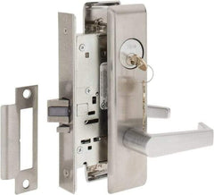 Yale - Extra Heavy Duty Storeroom Lever Lockset - 2-3/4" Back Set, Standard Mortise Cylinder, Satin Chrome Finish - Americas Industrial Supply