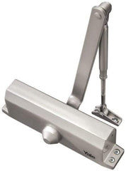 Yale - 42" Door Width, 9-3/4" Closer Body Length, Non-Handed Door Closer Manual Damper - Aluminum Finish, Non-Handed - Americas Industrial Supply