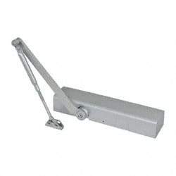 Yale - 48" Door Width, 13" Closer Body Length, Non-Handed Door Closer Manual Damper - Aluminum Finish, Non-Handed - Americas Industrial Supply