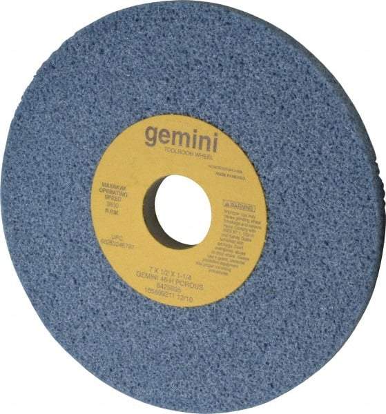 Norton - 7" Diam x 1-1/4" Hole x 1/2" Thick, H Hardness, 46 Grit Surface Grinding Wheel - Aluminum Oxide, Type 1, Coarse Grade, 3,600 Max RPM, No Recess - Americas Industrial Supply