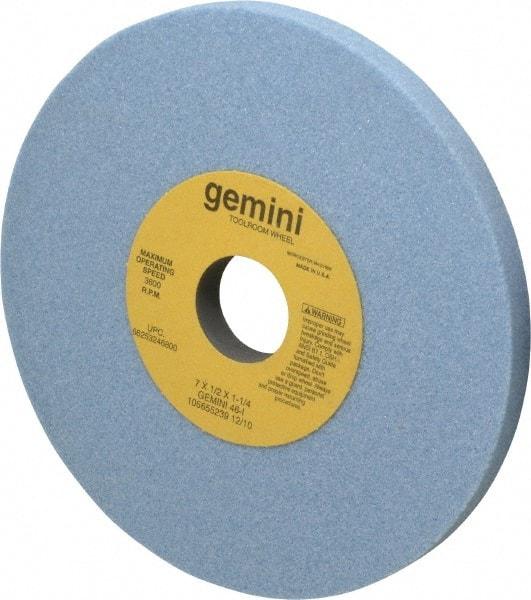 Norton - 7" Diam x 1-1/4" Hole x 1/2" Thick, I Hardness, 46 Grit Surface Grinding Wheel - Aluminum Oxide, Type 1, Coarse Grade, 3,600 Max RPM, No Recess - Americas Industrial Supply