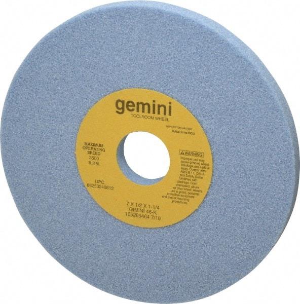 Norton - 7" Diam x 1-1/4" Hole x 1/2" Thick, K Hardness, 46 Grit Surface Grinding Wheel - Aluminum Oxide, Type 1, Coarse Grade, 3,600 Max RPM, No Recess - Americas Industrial Supply
