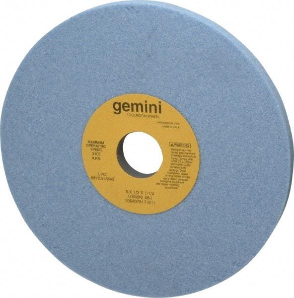 Norton - 8" Diam x 1-1/4" Hole x 1/2" Thick, I Hardness, 46 Grit Surface Grinding Wheel - Aluminum Oxide, Type 1, Coarse Grade, 3,105 Max RPM, No Recess - Americas Industrial Supply