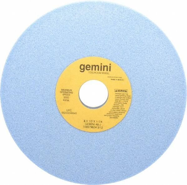 Norton - 8" Diam x 1-1/4" Hole x 1/2" Thick, J Hardness, 46 Grit Surface Grinding Wheel - Aluminum Oxide, Type 1, Coarse Grade, 3,600 Max RPM, No Recess - Americas Industrial Supply