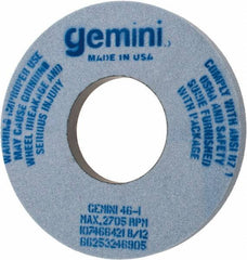 Norton - 12" Diam x 5" Hole x 1" Thick, I Hardness, 46 Grit Surface Grinding Wheel - Aluminum Oxide, Type 1, Coarse Grade, 2,705 Max RPM, No Recess - Americas Industrial Supply