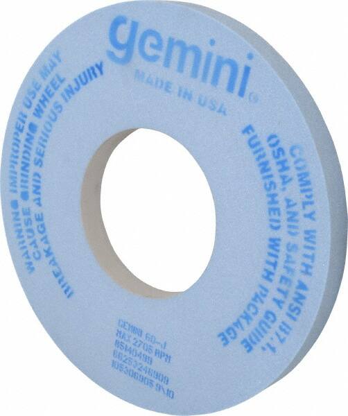 Norton - 12" Diam x 5" Hole x 1" Thick, J Hardness, 60 Grit Surface Grinding Wheel - Aluminum Oxide, Type 1, Medium Grade, 2,705 Max RPM, No Recess - Americas Industrial Supply