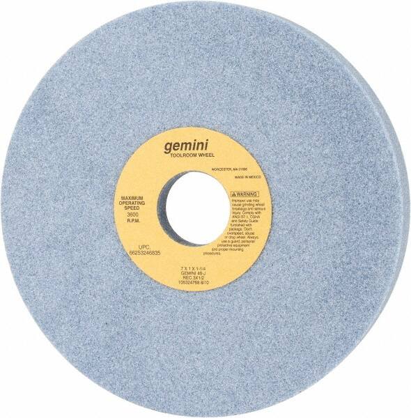 Norton - 7" Diam x 1-1/4" Hole x 1" Thick, J Hardness, 46 Grit Surface Grinding Wheel - Aluminum Oxide, Type 5, Coarse Grade, 3,600 Max RPM, One-Side Recess - Americas Industrial Supply