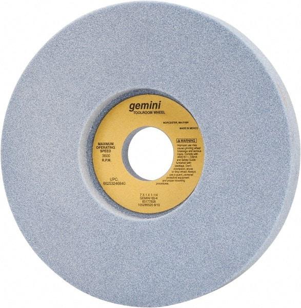 Norton - 7" Diam x 1-1/4" Hole x 1" Thick, K Hardness, 60 Grit Surface Grinding Wheel - Aluminum Oxide, Type 5, Medium Grade, 3,600 Max RPM, One-Side Recess - Americas Industrial Supply
