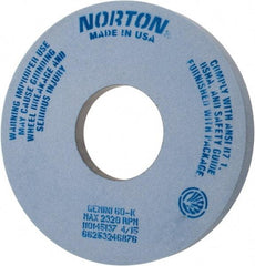 Norton - 14" Diam x 5" Hole x 1-1/2" Thick, K Hardness, 60 Grit Surface Grinding Wheel - Aluminum Oxide, Type 5, Medium Grade, 2,320 Max RPM, One-Side Recess - Americas Industrial Supply