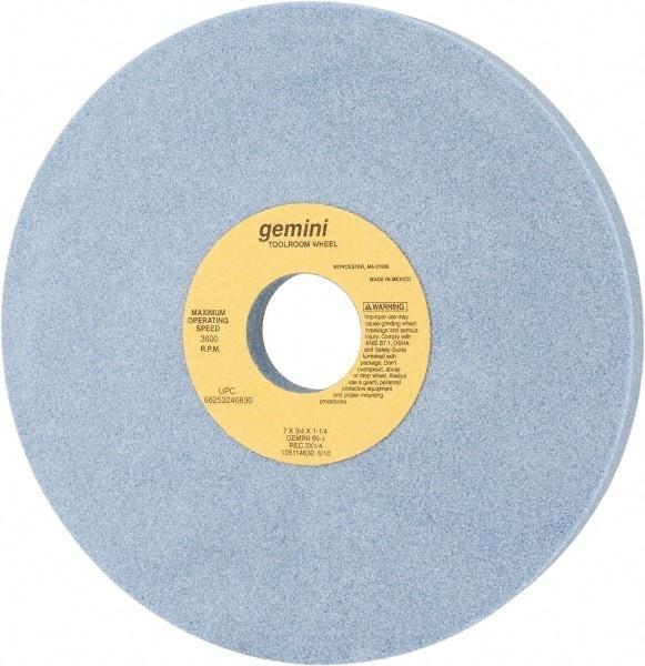 Norton - 7" Diam x 1-1/4" Hole x 3/4" Thick, J Hardness, 60 Grit Surface Grinding Wheel - Aluminum Oxide, Type 5, Medium Grade, 3,600 Max RPM, One-Side Recess - Americas Industrial Supply