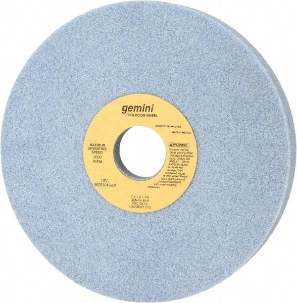 Norton - 7" Diam x 1-1/4" Hole x 1" Thick, H Hardness, 46 Grit Surface Grinding Wheel - Aluminum Oxide, Type 5, Coarse Grade, 3,600 Max RPM, One-Side Recess - Americas Industrial Supply