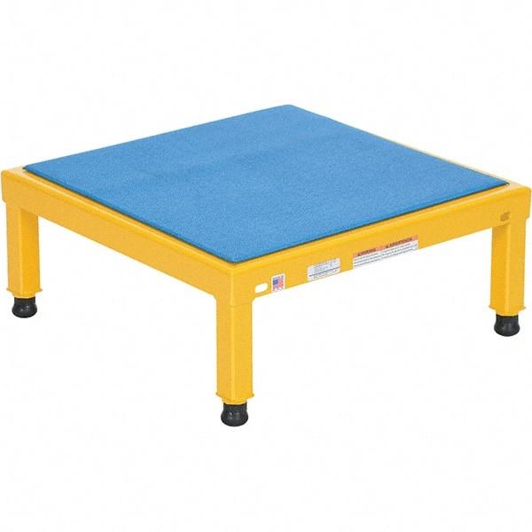 Vestil - 9" High x 24" Wide x 24" Deep, Yellow Step Stand - Steel, 500 Lb Capacity - Americas Industrial Supply