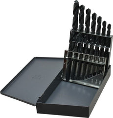 Chicago-Latrobe - 1/16 to 1/2", 118° Point, Oxide Finish, High Speed Steel Jobber Length Drill Bit Set - Americas Industrial Supply