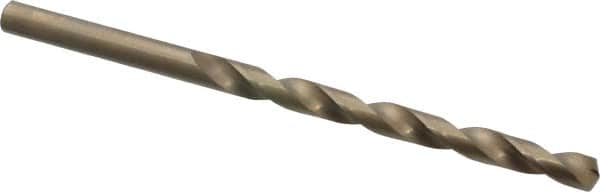 Chicago-Latrobe - #5 135° Cobalt Jobber Drill - Oxide/Gold Finish, Right Hand Cut, Spiral Flute, Straight Shank, 3-3/4" OAL, Split Point - Americas Industrial Supply