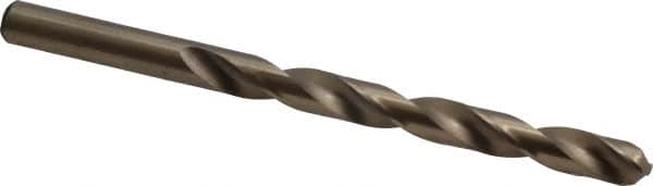 Chicago-Latrobe - 0.323" 135° Cobalt Jobber Drill - Oxide/Gold Finish, Right Hand Cut, Spiral Flute, Straight Shank, 4-5/8" OAL, Split Point - Americas Industrial Supply