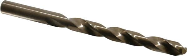 Chicago-Latrobe - 0.386" 135° Cobalt Jobber Drill - Oxide/Gold Finish, Right Hand Cut, Spiral Flute, Straight Shank, 5-1/8" OAL, Split Point - Americas Industrial Supply