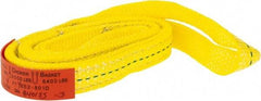 Lift-All - 4' Long x 1" Wide, 3,200 Lb Vertical Capacity, 2 Ply, Polyester Web Sling - 2,500 Lb Choker Capacity, Yellow - Americas Industrial Supply