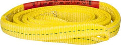 Lift-All - 6' Long x 1" Wide, 3,200 Lb Vertical Capacity, 2 Ply, Polyester Web Sling - 2,500 Lb Choker Capacity, Yellow - Americas Industrial Supply