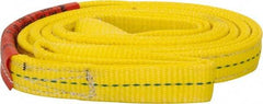 Lift-All - 8' Long x 1" Wide, 3,200 Lb Vertical Capacity, 2 Ply, Polyester Web Sling - 2,500 Lb Choker Capacity, Yellow - Americas Industrial Supply