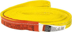 Lift-All - 14' Long x 1" Wide, 3,200 Lb Vertical Capacity, 2 Ply, Polyester Web Sling - 2,500 Lb Choker Capacity, Yellow - Americas Industrial Supply