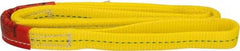 Lift-All - 4' Long x 1" Wide, 3,200 Lb Vertical Capacity, 2 Ply, Polyester Web Sling - 2,500 Lb Choker Capacity, Yellow - Americas Industrial Supply