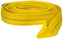 Lift-All - 10' Long x 2" Wide, 6,400 Lb Vertical Capacity, 2 Ply, Polyester Web Sling - 5,000 Lb Choker Capacity, Yellow - Americas Industrial Supply