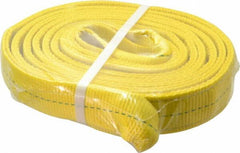 Lift-All - 14' Long x 2" Wide, 6,400 Lb Vertical Capacity, 2 Ply, Polyester Web Sling - 5,000 Lb Choker Capacity, Yellow - Americas Industrial Supply