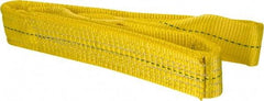 Lift-All - 4' Long x 2" Wide, 6,400 Lb Vertical Capacity, 2 Ply, Polyester Web Sling - 5,000 Lb Choker Capacity, Yellow - Americas Industrial Supply