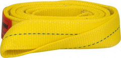 Lift-All - 6' Long x 2" Wide, 6,400 Lb Vertical Capacity, 2 Ply, Polyester Web Sling - 5,000 Lb Choker Capacity, Yellow - Americas Industrial Supply