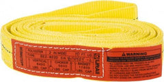 Lift-All - 10' Long x 2" Wide, 6,400 Lb Vertical Capacity, 2 Ply, Polyester Web Sling - 5,000 Lb Choker Capacity, Yellow - Americas Industrial Supply