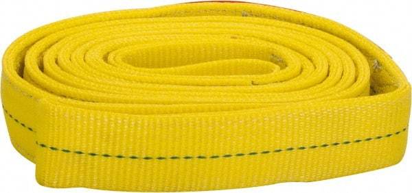 Lift-All - 12' Long x 2" Wide, 6,400 Lb Vertical Capacity, 2 Ply, Polyester Web Sling - 5,000 Lb Choker Capacity, Yellow - Americas Industrial Supply