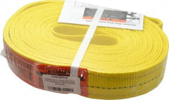 Lift-All - 16' Long x 2" Wide, 6,400 Lb Vertical Capacity, 2 Ply, Polyester Web Sling - 5,000 Lb Choker Capacity, Yellow - Americas Industrial Supply