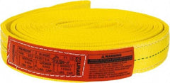 Lift-All - 20' Long x 2" Wide, 6,400 Lb Vertical Capacity, 2 Ply, Polyester Web Sling - 5,000 Lb Choker Capacity, Yellow - Americas Industrial Supply