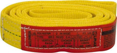 Lift-All - 6' Long x 2" Wide, 6,400 Lb Vertical Capacity, 2 Ply, Polyester Web Sling - 5,000 Lb Choker Capacity, Yellow - Americas Industrial Supply