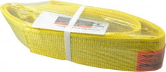 Lift-All - 4' Long x 3" Wide, 8,600 Lb Vertical Capacity, 2 Ply, Polyester Web Sling - 6,900 Lb Choker Capacity, Yellow - Americas Industrial Supply