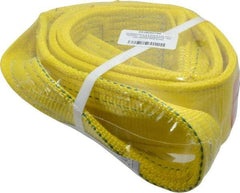 Lift-All - 6' Long x 3" Wide, 8,600 Lb Vertical Capacity, 2 Ply, Polyester Web Sling - 6,900 Lb Choker Capacity, Yellow - Americas Industrial Supply