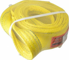 Lift-All - 8' Long x 3" Wide, 8,600 Lb Vertical Capacity, 2 Ply, Polyester Web Sling - 6,900 Lb Choker Capacity, Yellow - Americas Industrial Supply