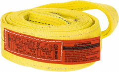 Lift-All - 10' Long x 3" Wide, 8,600 Lb Vertical Capacity, 2 Ply, Polyester Web Sling - 6,900 Lb Choker Capacity, Yellow - Americas Industrial Supply