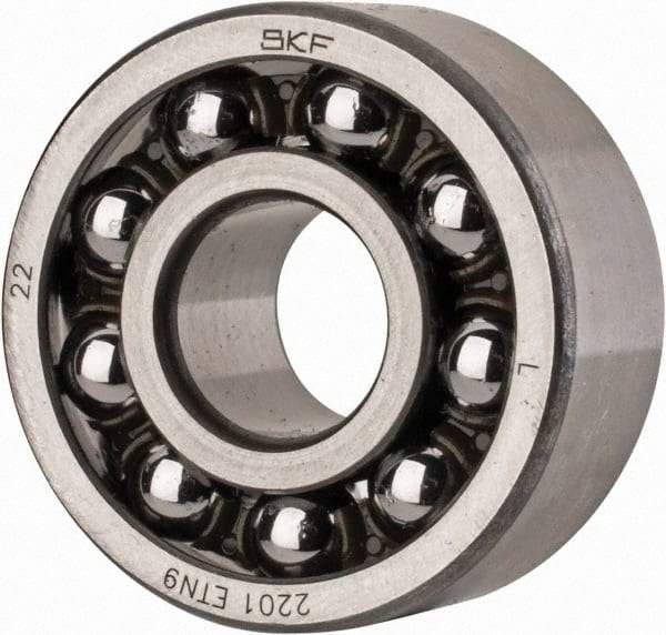 SKF - 12mm Bore Diam, 32mm OD, Open Self Aligning Radial Ball Bearing - 14mm Wide, 2 Rows, Round Bore, 427 Lb Static Capacity, 1,920 Lb Dynamic Capacity - Americas Industrial Supply