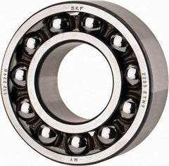 SKF - 25mm Bore Diam, 52mm OD, Open Self Aligning Radial Ball Bearing - 18mm Wide, 2 Rows, Round Bore, 989 Lb Static Capacity, 3,780 Lb Dynamic Capacity - Americas Industrial Supply
