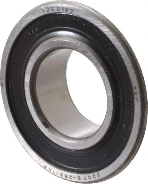 SKF - 35mm Bore Diam, 72mm OD, Double Seal Self Aligning Radial Ball Bearing - 23mm Wide, 2 Rows, Round Bore, 1,980 Lb Static Capacity, 6,900 Lb Dynamic Capacity - Americas Industrial Supply